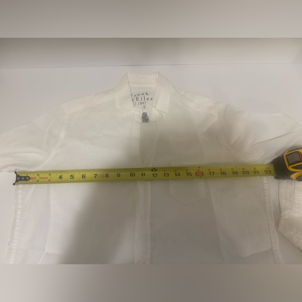 Frank & Eileen Classic White Button Down Tunic Shirt / Beach Cover Up - Size Sma - Picture 7 of 8
